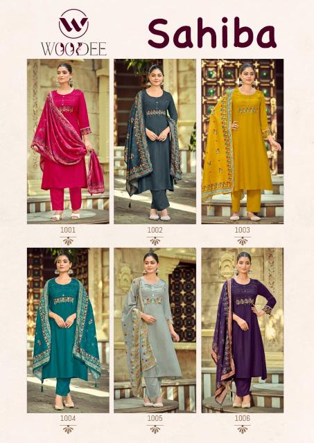 Woodee sahiba 3pcs wholesale kurti factory surat